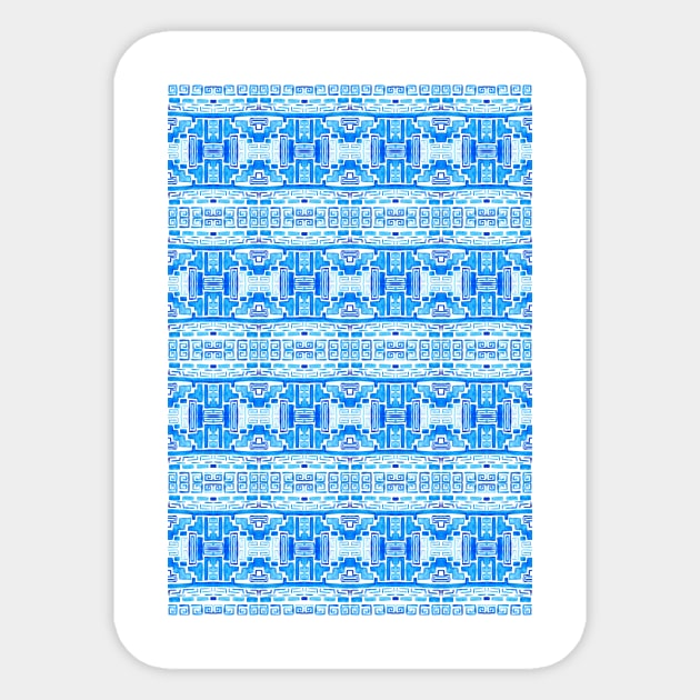 Native Tribal Pattern Blue Sticker by ZeichenbloQ